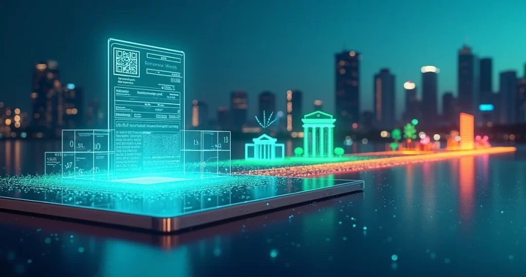 Fluxo digital de notas fiscais integrando estoque financeiro e contador