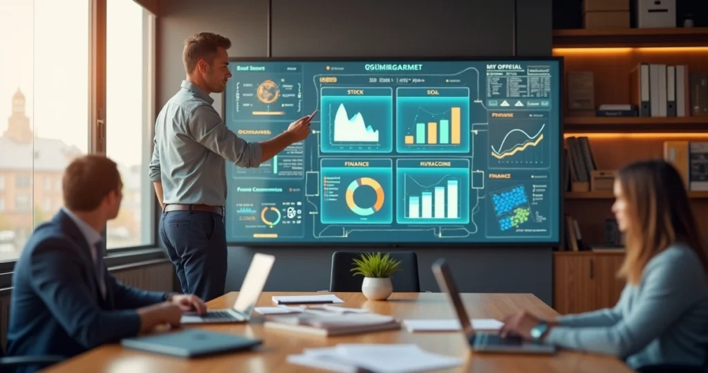 Gestor analisando painel com fluxo integrado de vendas estoque e financeiro